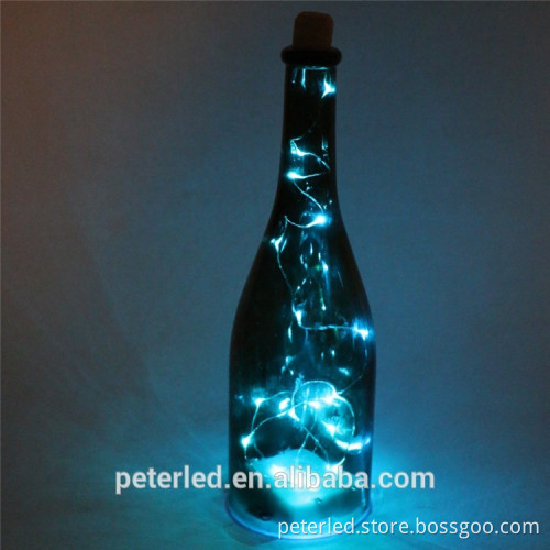 red wine bottle with led copper wire light for shop window decoration
